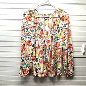Old Navy Floral Babydoll Style Long Sleeve Top Size XL